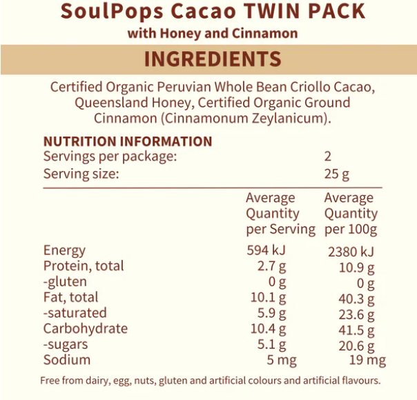 SoulPops Twin Pack - Ceremonial Cacao 4 Twin Packs
