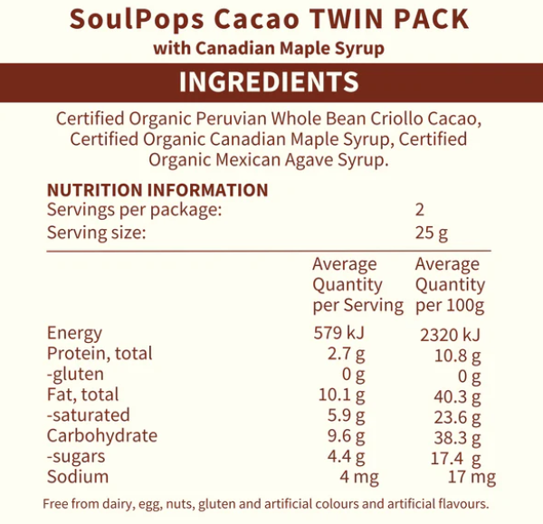 SoulPops Twin Pack - Ceremonial Cacao 4 Twin Packs