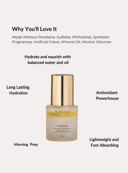 Get Ready Antioxidant & Brightening Bi-Phase Face Oil