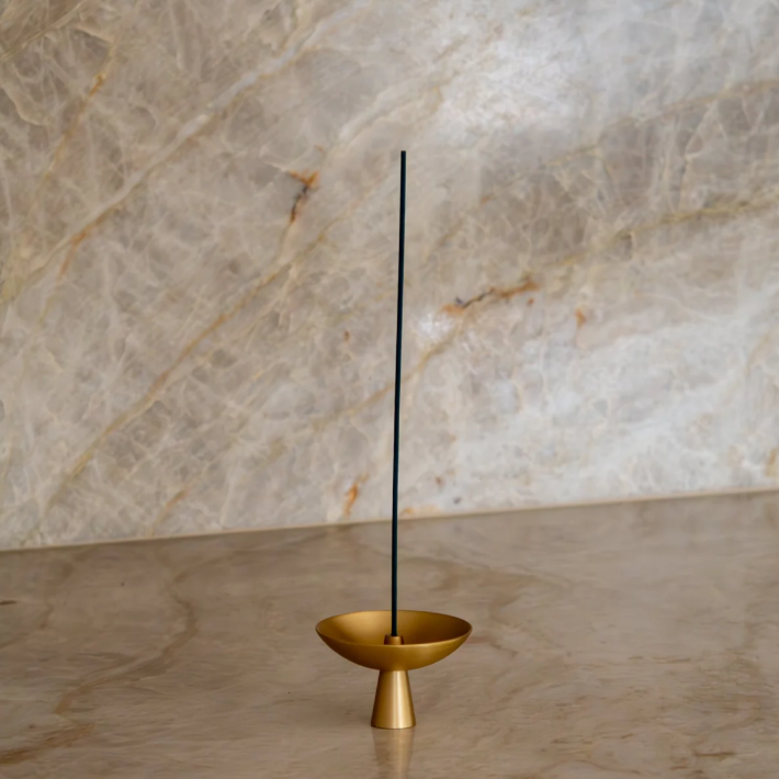 Alta Saturn Incense Holder Brass Finish